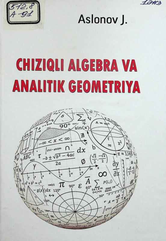 CHIZIQLI ALGEBRA VA ANALITIK GEOMETRIYA