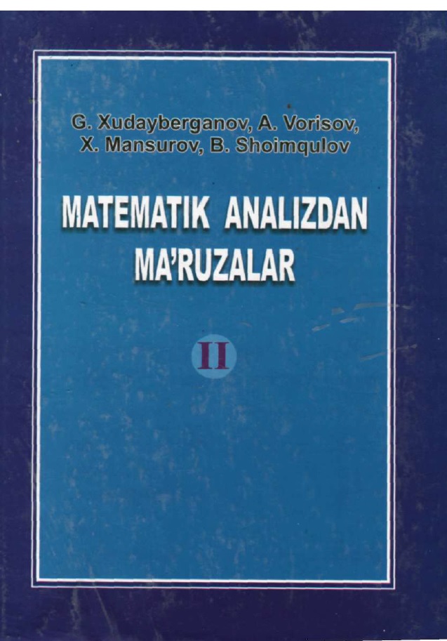 Matematik analizdan ma'ruzalar II