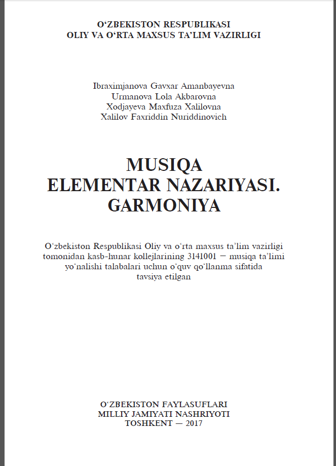 Musiqa elementar nazariyasi.Garmoniya