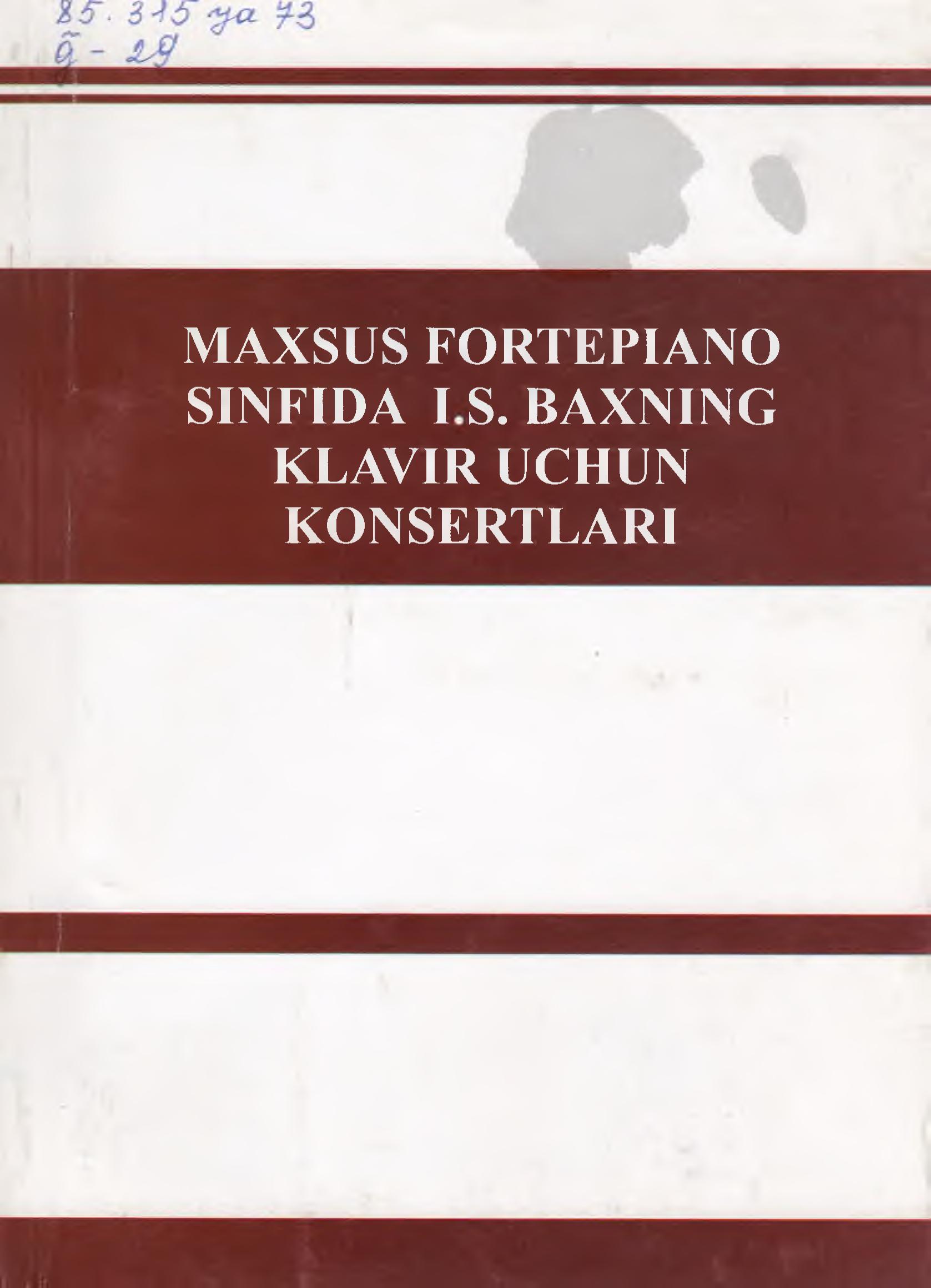 Maxsus fortepiano sinfida I.S. Baxning klavir uchun konsertlari