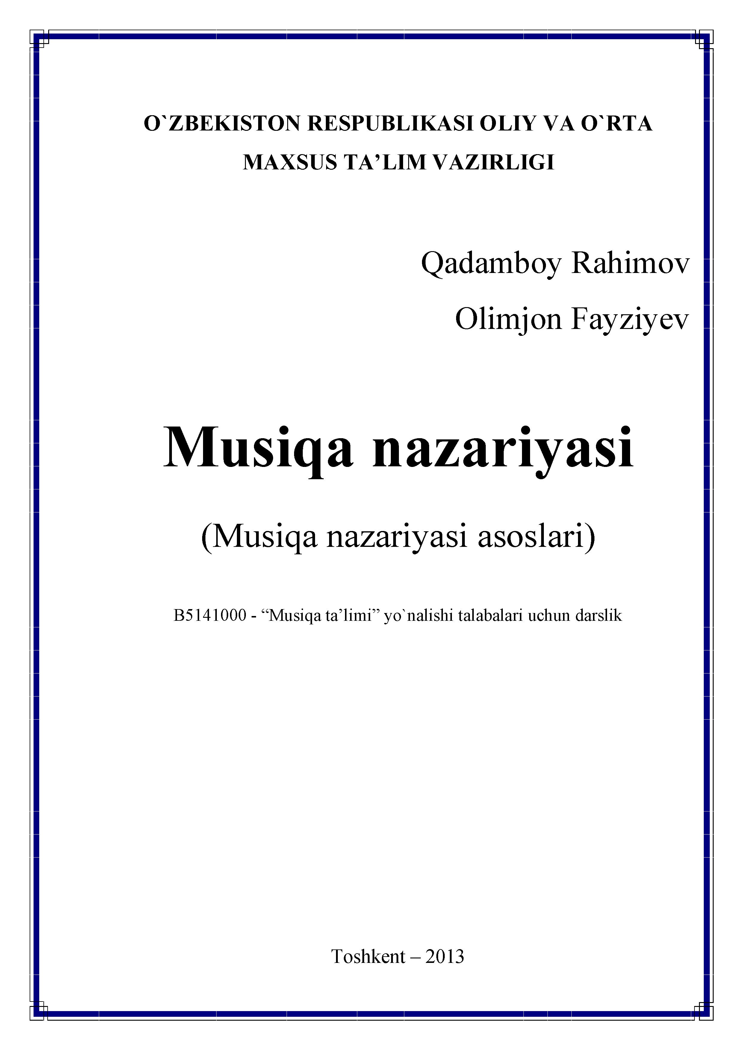 Musiqa nazariyasi