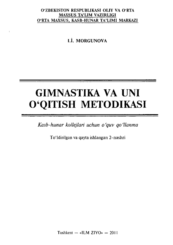 Gimnastika va uni o`qitish metodikasi