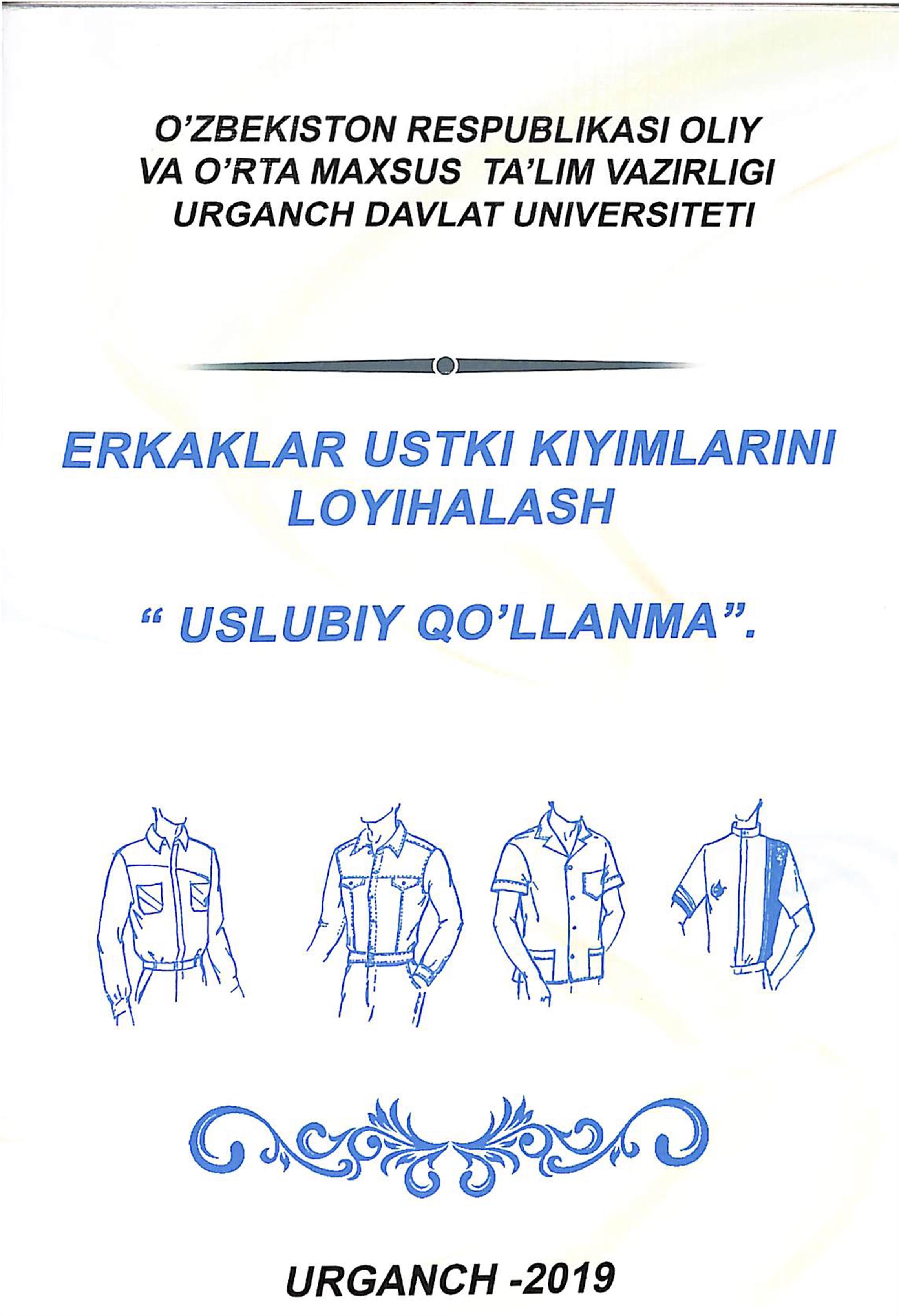 Erkaklar ustki kiyimlarini loyihalash