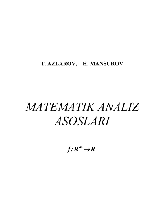 Matematik analiz asoslari II qism