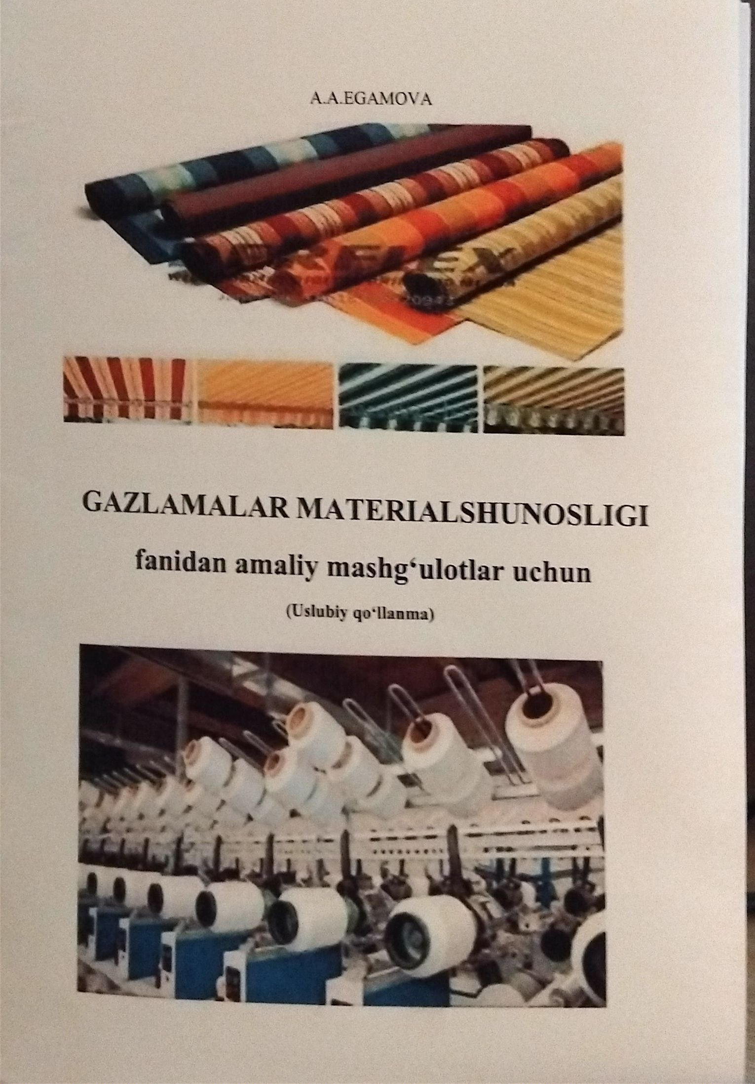 GAZLAMALAR MATERIALSHUNOSLIGI  fanidan amaliy mashg‘ulotlar uchun