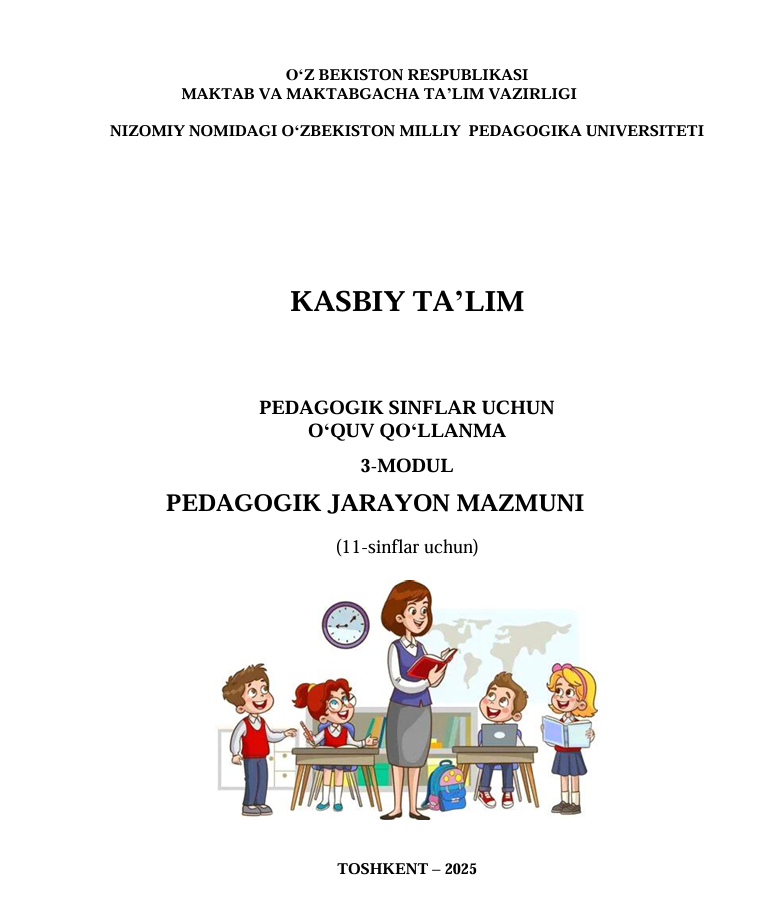 PEDAGOGIK JARAYON MAZMUNI