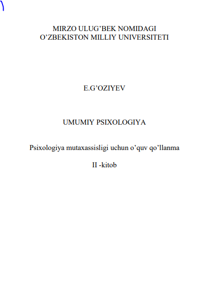 Umumiy Psixologiya
