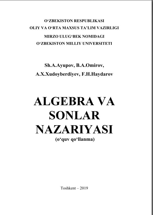 Algebra va sonlar nazariyasi