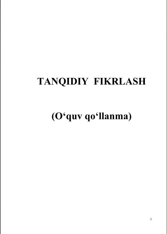 Tanqidiy fikrlash
